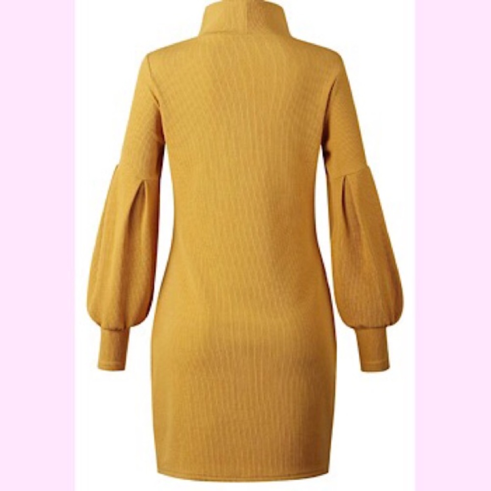 🆕Turtleneck Dress Puff Long Sleeve Pullover Dress - Picture 2 of 3